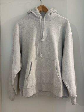 Aritzia TNA Cozy Fleece Hoodie Heather Grey Size 2 Oversized